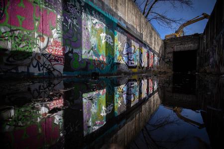 The depo of the planned metro on the outskirts of Petržalka used as free graffiti zone. 