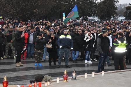 People in Michalovce commemorate the death of nurse Erika on January 8, 2023.