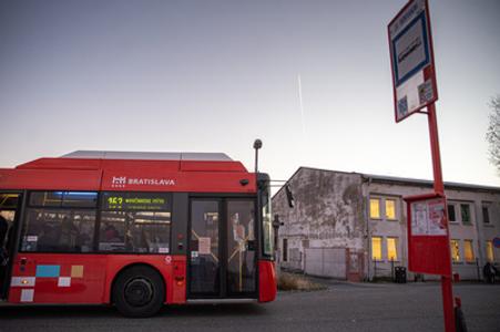 Bratislava buses are red.