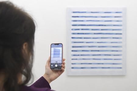 Image from the first retrospective exhibition of the painter and Zen teacher Oleg Šuk and his post-minimalist paintings from 2010 - 2020 at the Vojtech Löffler Museum in Košice on January 12, 2023.