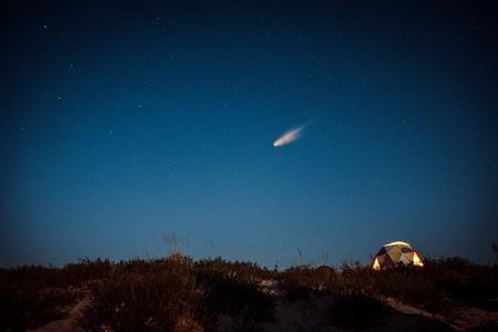 A meteorite falling.