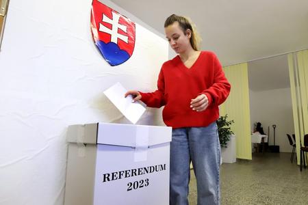 Voting in the referendum. 