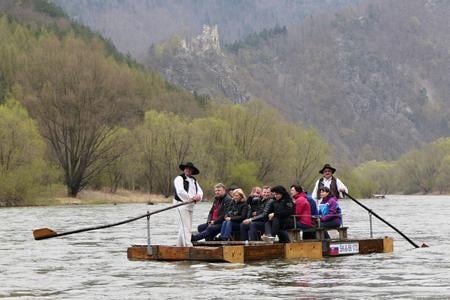 The opening of another traditional rafting season on the River Váh in Strečno, Žilina Region, in late April 2022.