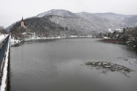 The Ružín water reservoir near Margecany, eastern Slovakia, on January 23, 2023.