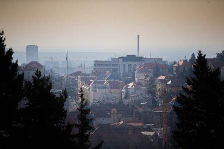 In the centre is the National Council building in Bratislava.