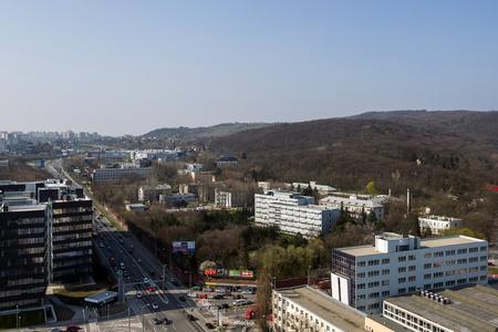 The premises of the former military hospital, centre-right, in Bratislava's Patrónka neighbourhood.
