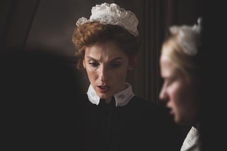 Actress Vica Kerekes portrays chambermaid Liza in the film "Slúžka" (Chambermaid).