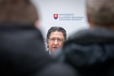 Interim Environment Minister Ján Budaj presents a climate bill on January 30, 2023.