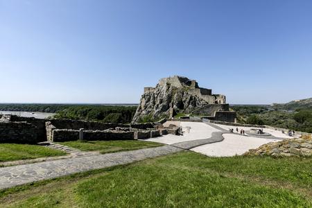 Tourists in the ruins of the Devín Castle on Wednesday, August 16. The premises of the castle offer an exhibition offering 300 finds and artifacts that convey how the castle developed between 13th to 20th century.