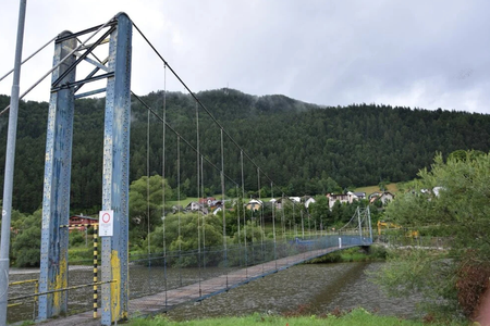 The old pedestrian bridge between the villages of Švošov and Hubová, Liptov Region.