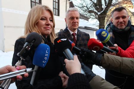 Zuzana Čaputová during her trip to Kežmarok, eastern Slovakia, on February 8, 2023.