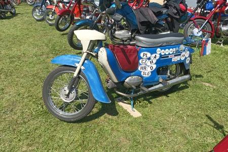 A vintage motorcycle, as capture in Tužina.