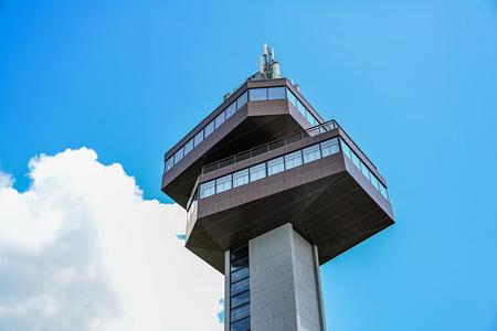Renovated domes and terraces of the lookout tower in the Duklas Pass, eastern Slovakia.
