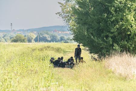 Migrants near Veľký Krtíš. 