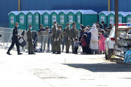 Illegal migrants in the Veľký Krtíš district, southern Slovakia.