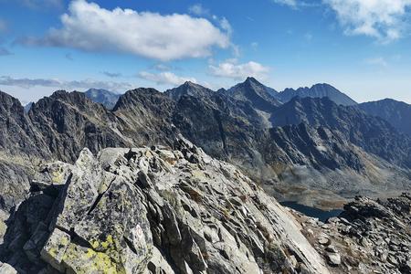In the centre: the Rysy peak, the similar-looking higher peak to the right is Vysoká.
