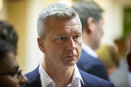 Aliancia leader Krisztián Forró in Bratislava on October 1, 2023.