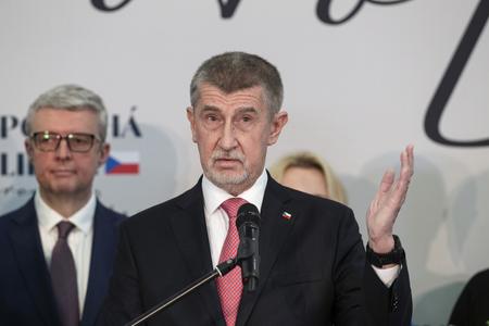 former Czech Republic's Prime Minister Andrej Babiš, gestures as he speaks to the media in Prague, Czech Republic, on January 28, 2023.