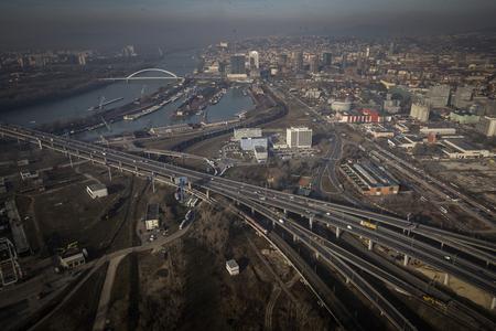 The Garáže venue is located to the right side above the Prístavný Most bridge.