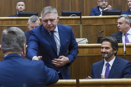 PM Robert Fico in parliament on November 21, 2023.