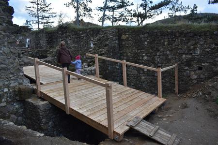 A drawbridge restored at Revište Castle.