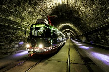 The Christmas tram in Bratislava.