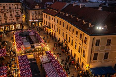 Christmas markets on the Main Square in Bratislava.