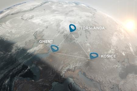 The Slovak plant will create with the Ghent plant in western Europe (Belgium) and the Torslanda Plant in northern Europe (Sweden) the European triangle. 