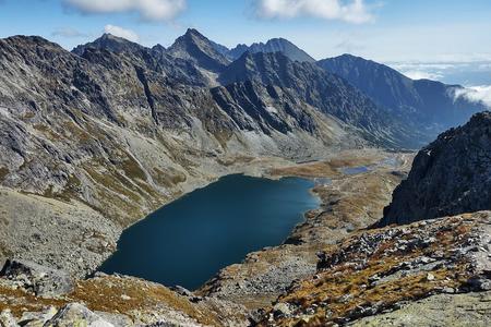 Veľké Hincovo Pleso mountain lake, as viewed from Kôprovský Štít peak.
