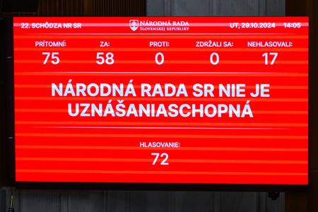 The National Council of the Slovak Republic (parliament) is not quorate to make decisions on October 29, 2024.