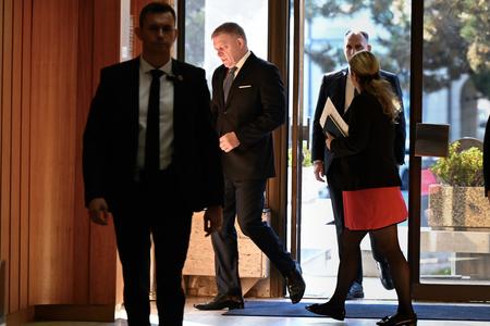 PM Robert Fico arrives at the government meeting on October 30, 2024.