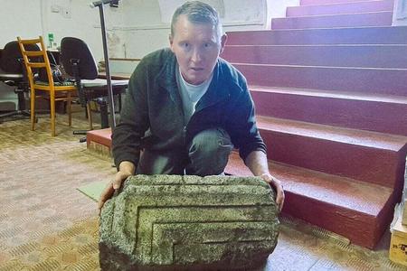 Ladislav Oravec with a potentially rare artefact.