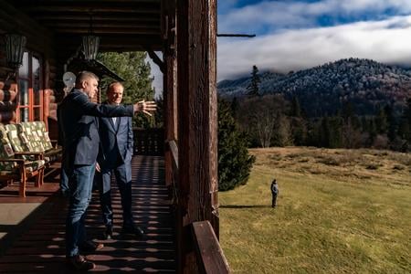 Slovak PM Robert Fico and Polish PM Donald Tusk in Tatranská Javorina, northern Slovakia last November.