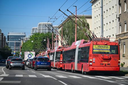 Trolley-buses in Bratislava on May 9, 2024.