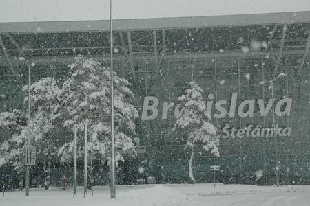Bratislava airport in winter.