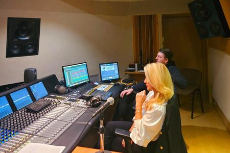 Culture Minister Martina Šimkovičová in a studio.