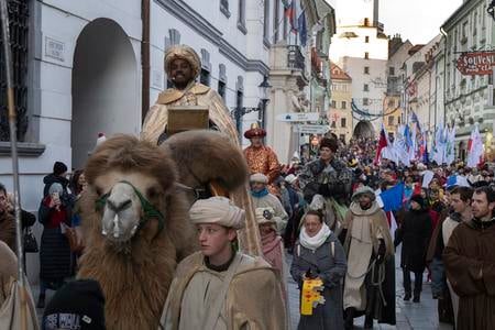 The Three Kings procession in Bratislava in 2023.