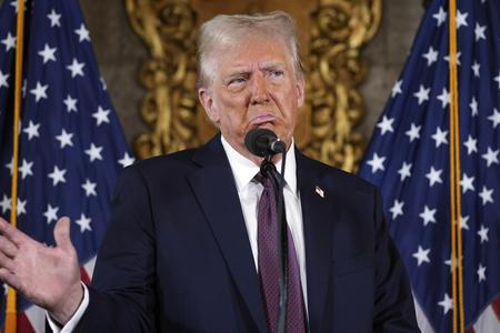 President-elect Donald Trump speaks during a news conference at Mar-a-Lago, Tuesday, Jan. 7, 2025, in Palm Beach, Fla.