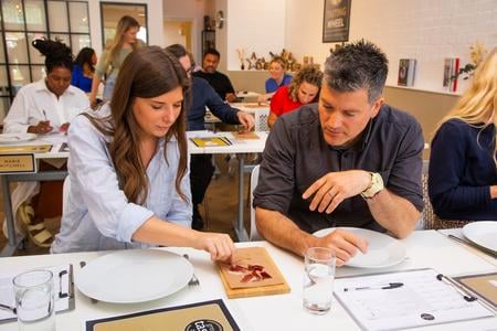 Evaluating food and drinks at Great Taste.