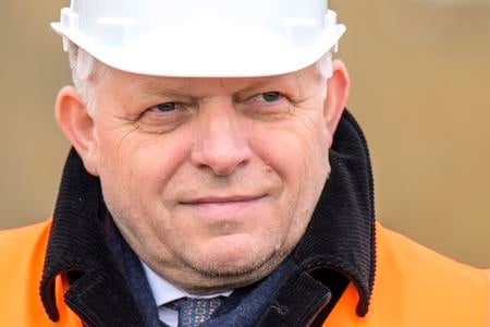 Prime Minister Robert Fico (Smer) during a press conference on the ongoing construction of a new military hospital in Prešov on January 17, 2025.
