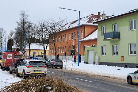 The grammar school building in Spišská Stará Ves, eastern Slovakia, on January 18, 2025.