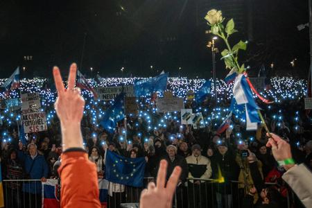 Slovakia is Europe protest in Bratislava, January 24, 2025.