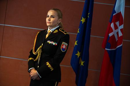 Нова президентка поліції Яна Машкарова під час пресконференції 27 січня 2025 року в Братиславі. Вона замінить Любоміра Солака, який подав у відставку після нападу на гімназію в Спішській Старій Всі.