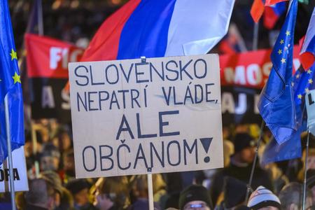 The caption reads: Slovakia does not belong to the government, but its citizens.
