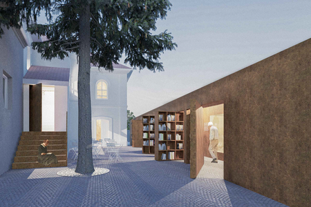 The visualisation of the proposed design of the refurbished synagogue in Svätý Jur.