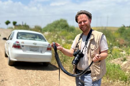 Daniel Jablonski from Comenius University in Bratislava during field research.