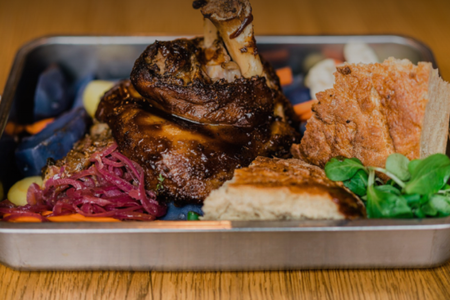 Traditional Slovak food in Spilka beer & restaurant, Bratislava