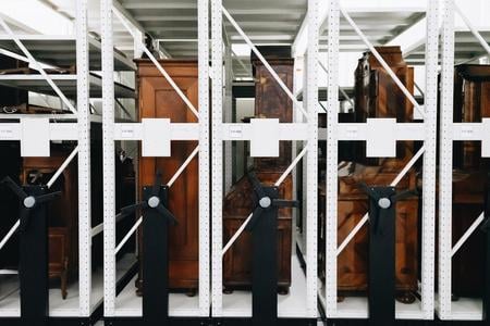 Historical furniture from the collections of the Bratislava City Museum stored in the new storage facility.