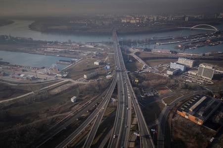 The Prístavný Bridge, part of the D1 highway, is the busiest section in Slovakia, with about 100,000 vehicles crossing it every day.