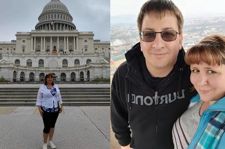 U.S. Capitol in Washington, D.C./Andrea (Kovalak) Wulff with her husband in Trenčín, western Slovakia.